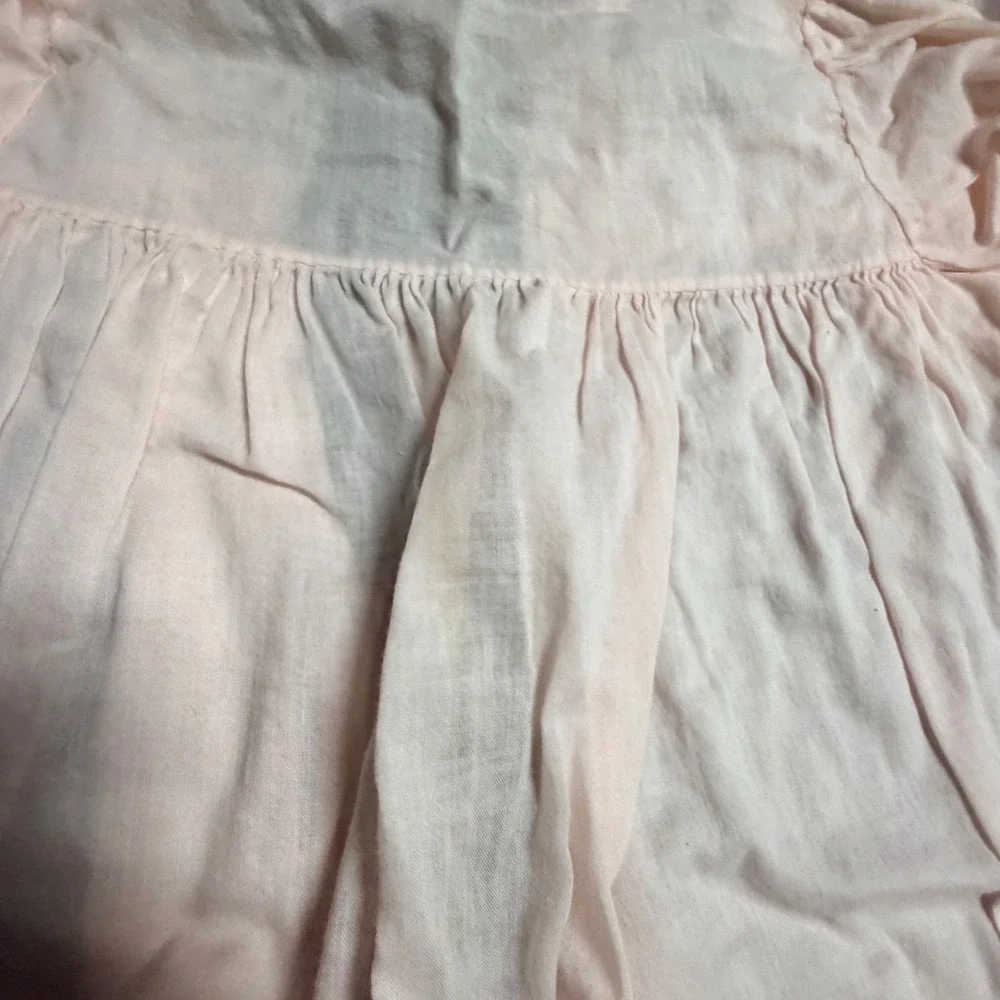 Vintage Cherubs Handmade Baby Dress and Pinafore Set Pink Embroidered Size L